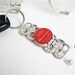 Soda Tab and BOTTLE CAP KEYCHAIN - red and silver - upcycled/eco-friendly - under 10.00