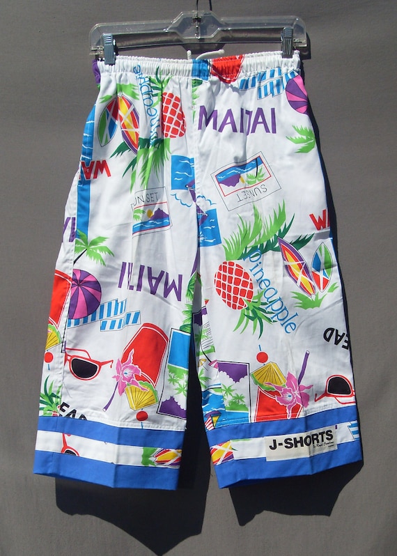 Items similar to 80's Long summer jams j shorts hawaiian on Etsy
