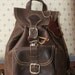 Roots brown leather mini backpack