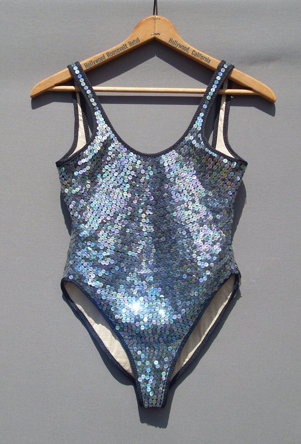 Vintage 80's sequin bodysuit leotard size Medium
