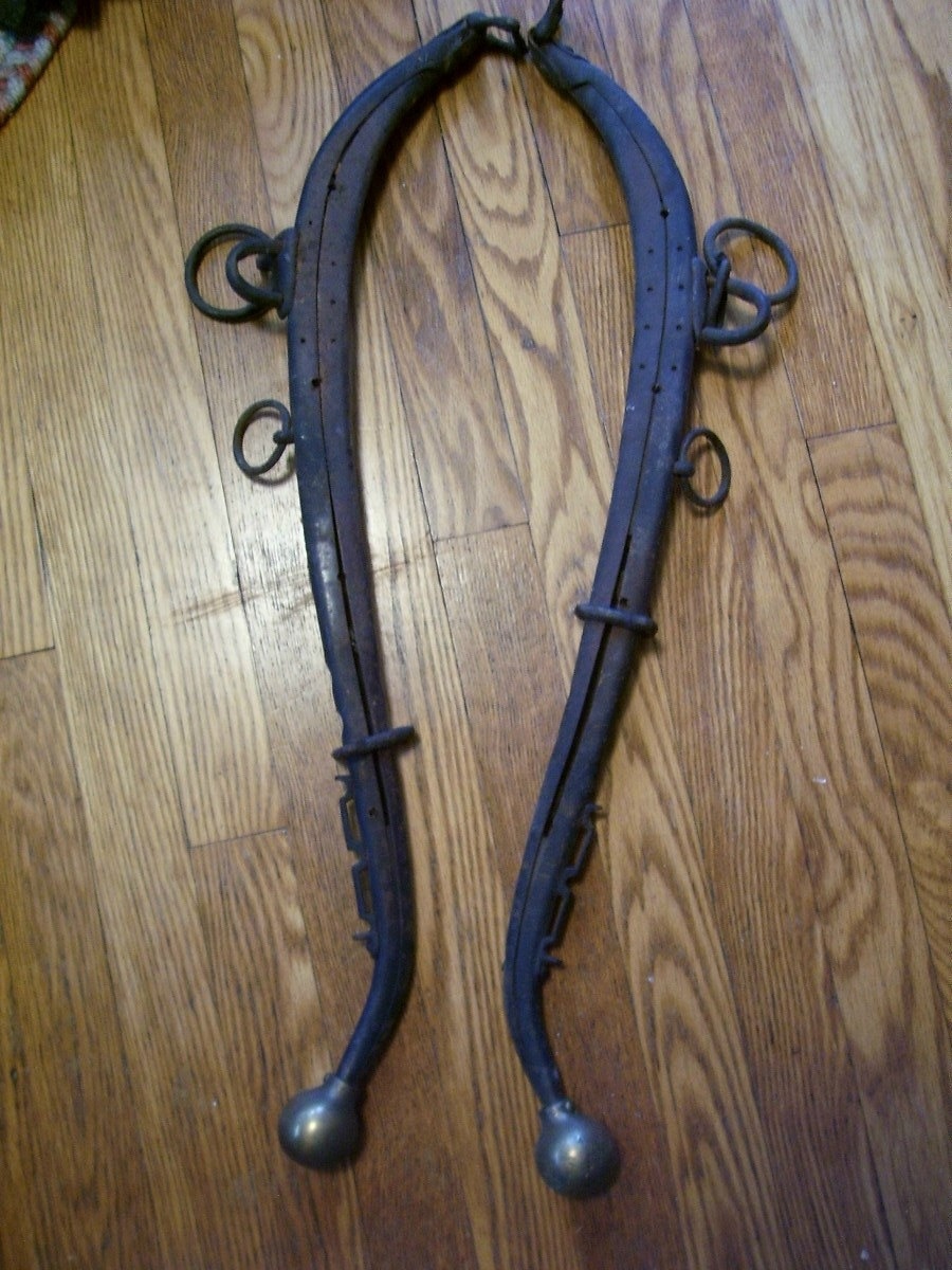 Horse Hames 1800's Antique Brass & Wrought by stonecottagemill