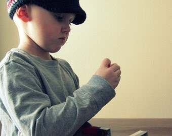 Four Color Three Newsboy Hat with Visor Brim- Cotton Made to Order black white red grey gray