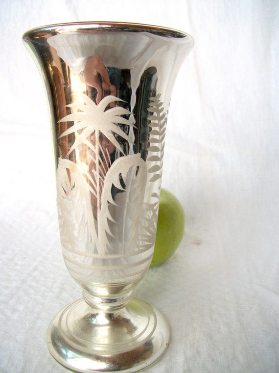 Antique Mercury Glass Vase