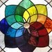 COLOR WHEEL Suncatcher-stained glas window panel-Pinwheel rainbow