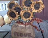 SALE Primitive Pdf Epattern for Summer Grungy Sunflowers In A Sack by The Primitive Nook OFG FAAP