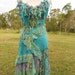 RESERVED...sea coloured shabby bohemian gypsy dress looking for a mermaid...