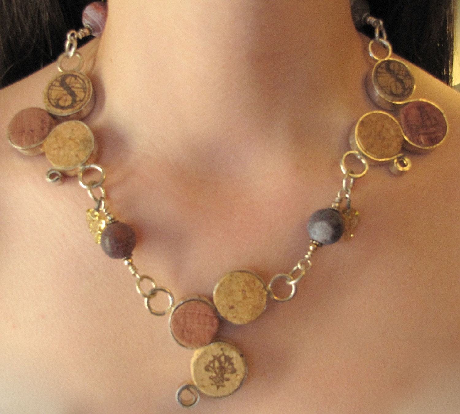 Sterling Silver Fine Wine Cork NecklaceRESERVED FOR ANGELA