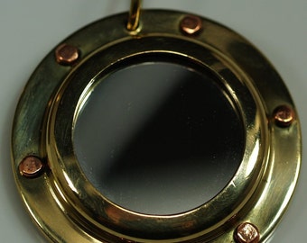 1 pc 43 mm Brass Porthole Pendants Findings steampunk part Base setting up size 24.5 mm setting size 29.5 mm