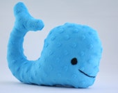 Items Similar To Stuffed Whale Toy - Blue Minky Plush Small Whale On Etsy