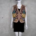 embroidered Indian vest, elephants, sequin, m/l