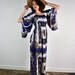1970's maxi dress, scarf printed, hippie, bohemian, off the shoulder