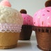 Kawaii Plush Cupcakes Fabric Felt Bean Bag Plushies Zakka Inspired Decorations SPRINKLES & CREAM