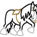 Daring Dark Horse Machine Applique Embroidery Design, Multiple Sizes