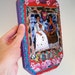 CLEARANCE / On Sale / Discounted / Frida Kahlo Original Collage on wooden plaque / Mexican folk art Pink and purple