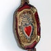 Mexico Tin sacred heart // French Italian florentine tray // Vintage Upcycled // red gold // Shabby Chic cottage decor // distressed baroque