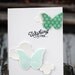 Wishing you...Pop-up Birthday card with butterflies and clouds, aqua