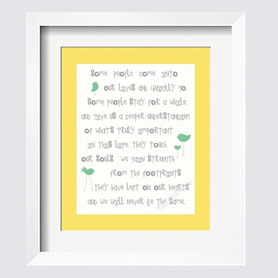 Items similar to Kids Wall Art Typgraphy Poster Some People Poem Art Print 8x10 Yellow 