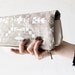 SUMMER SALE Tribal Pattern Printed Leather Pouch white No. ZP-104