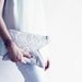 SALE Geometrical Illusion Printed Leather Pouch White No. ZP-204