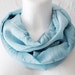 CLEARANCE Blue Feather Loop Circle Scarf infinity chiffon