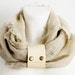 Valentine SALE Linen Scarf With Detachable Leather Loop