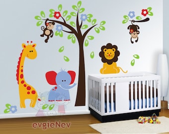 Nursery Wall Decals, Baby Wall Decal, Safari Wall Decal, Children Wall Decals, Kids Wall decals - PLSF010R