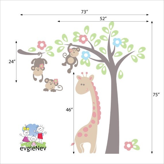 Wall Decals for Kids Monkeys on the Tree Kids Wall Decals