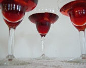 Vintage Margarita Set 4 Stem Tall Barware Beverage Glasses Wine O'clock Holiday New Year Cosmopolitan 1 Extra Large