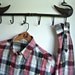 Vintage Long Sleeve Red Black Women's Shirt