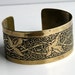 Large Vintage Medieval Viking Celtic Pattern Oxidized Brass Unisex Cuff Bracelet