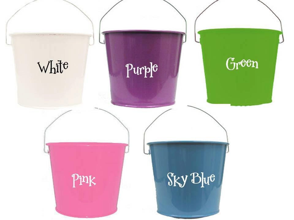 Personalized 5 qt. Metal Easter Bucket / Basket Lots of