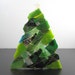 Glass Christmas Tree Votive in Green