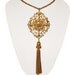 Golden Tassel Necklace, Triple Chain, 1970s