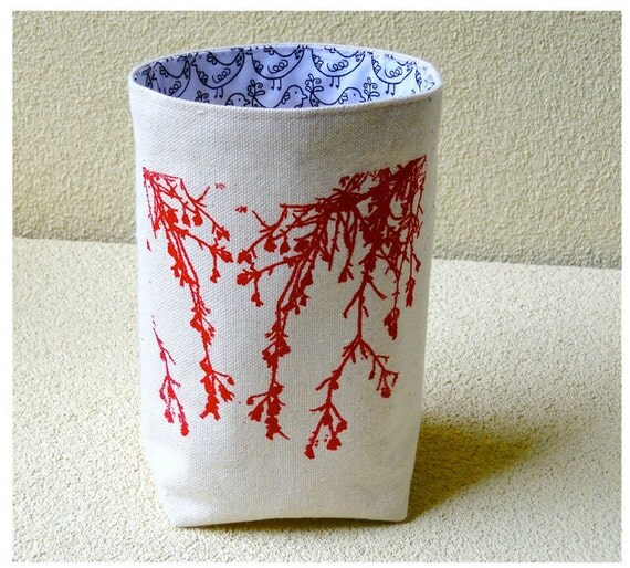 Organic Cotton Canvas Box Bin Organizer Storage Basket /Hand