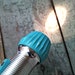 Vintage Eveready Flashlight - Union Carbide - Aqua and Chrome