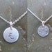 Double Sided Initial Disc Necklace - 8.9mm Argentium Silver