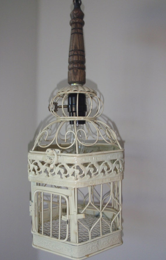 Hanging bird cage lamp pendant Anthropologie by 1967Vintage
