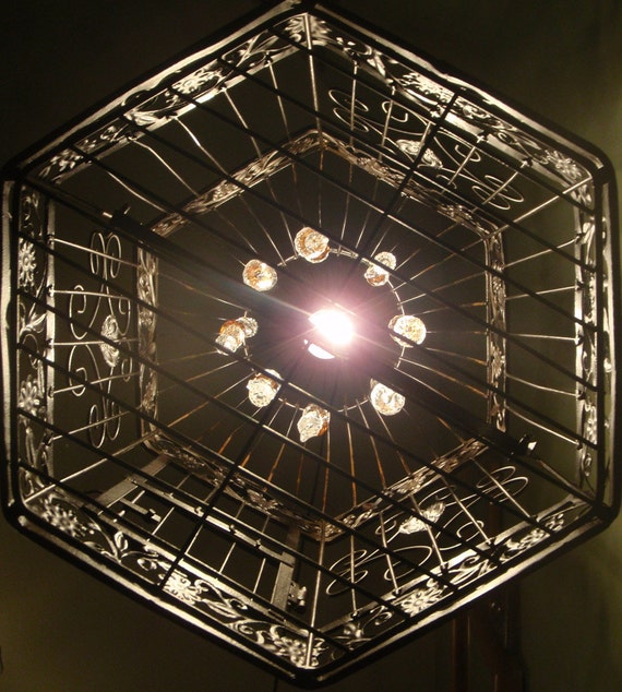 Restoration Hardware inspired hanging lamp with chandelier