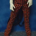 Orange & Black Plaid 60cm BJD Strappy Pants