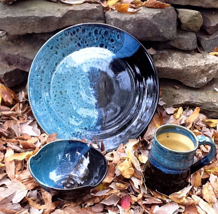 A Single Serving Set of a Mug Plate and Bowl