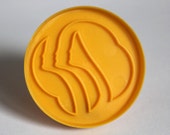 Vintage Round Girl Scout Yellow Plastic Cookie Cutter