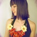 Wood Nimph..crochet and felt necklace with flowers bloom