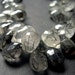 Black Rutilated Quartz Faceted Pear Briolettes 10x6mm - 1/2 Strand