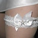 White Satin Ribbon Garter White Lace Garter Starfish Garter Bridal Garter Wedding Garter Rhinestone Garter - Ready To Ship