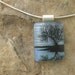 Reflection Tree Pendant Fused Dichroic Glass Necklace Jewelry