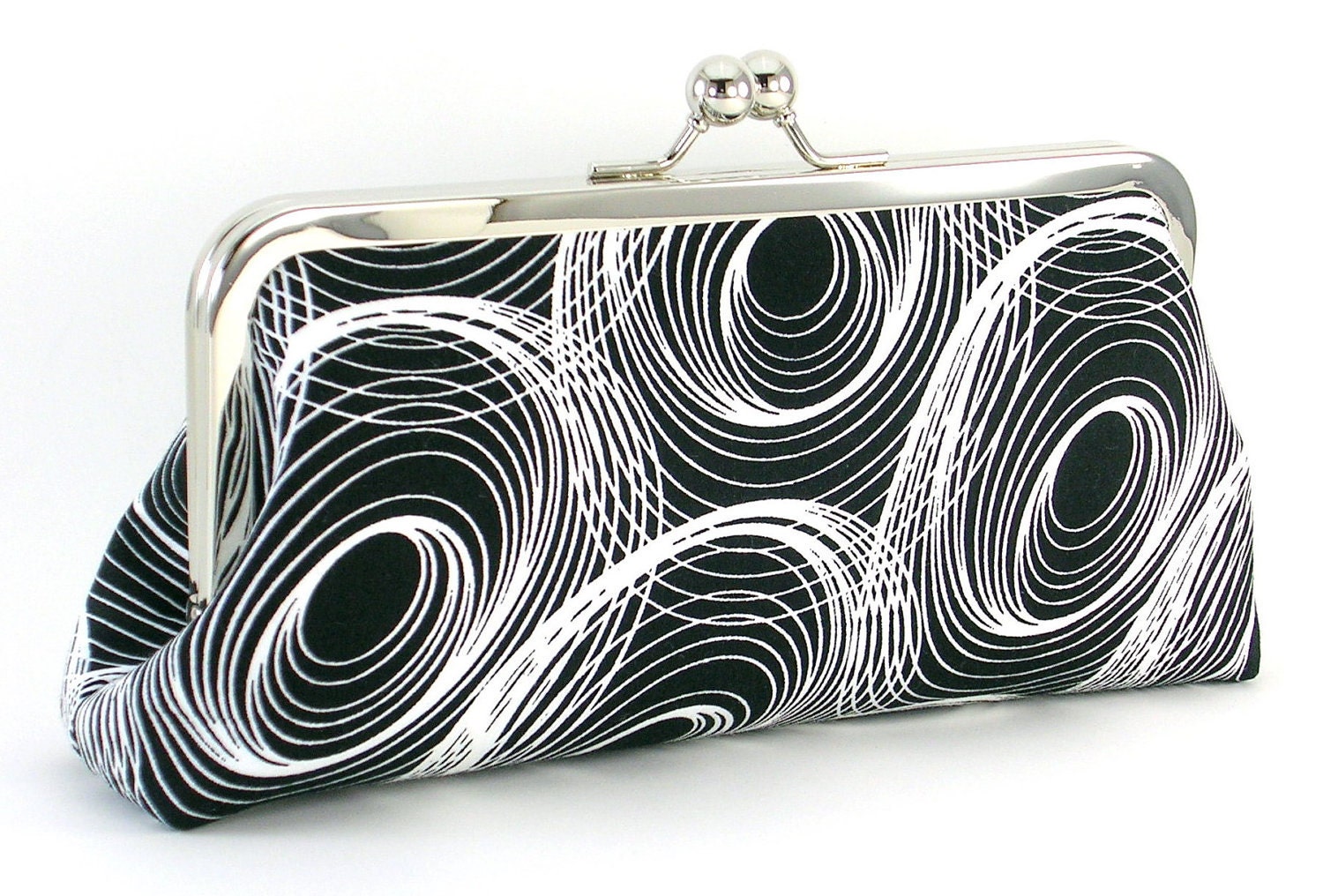 Black and White Clutch Purse Modern Handbag Evening Bag