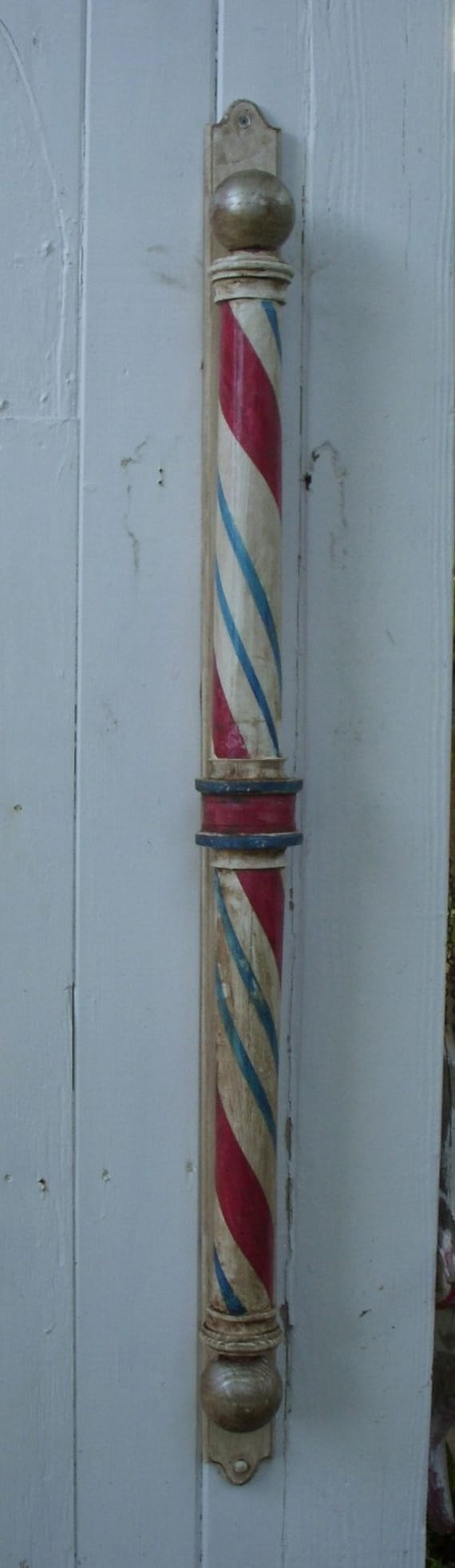 Handmade Wood Barber Pole Handcrafted Circa by mikesbarberpoles