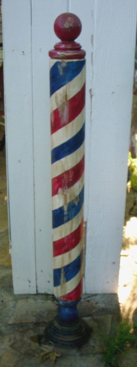 Antique Replica Handcrafted Barber Pole by Mike's Barber