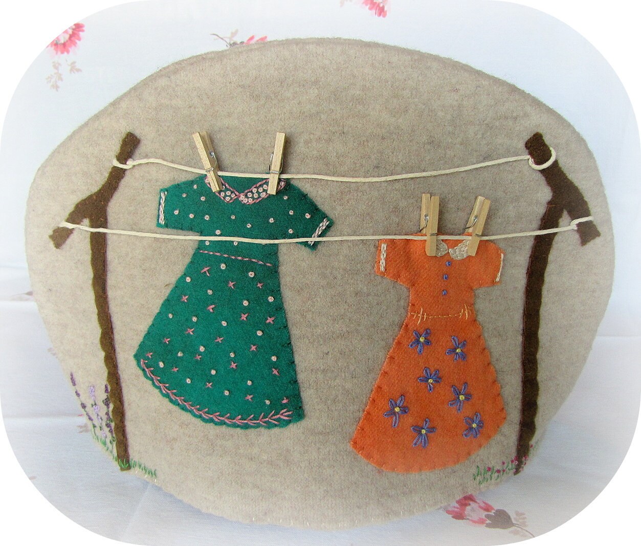 PDF Pattern Wool Applique Hand Embroidered by GingerCatPatternCo