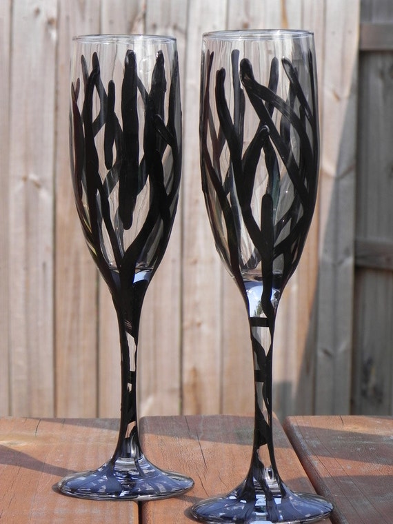 Zebra Stripe champagne flutes